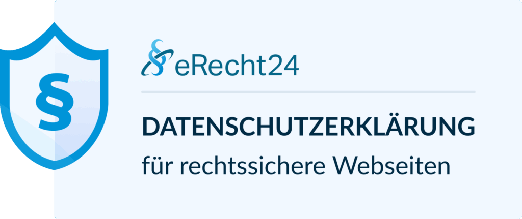 Siegel e-recht24 rechtssichere Datenschutzerklärung